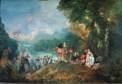 Pelgrimage naar het Eiland Cytherea, ook bekend als Inscheping naar Cythera door Jean Antoine Watteau