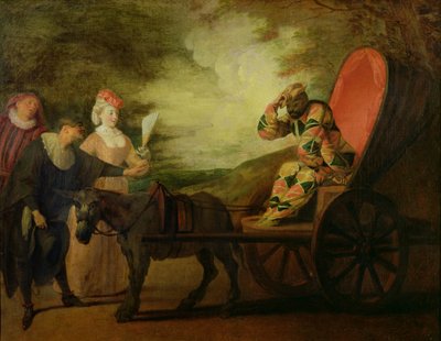De Harlekijn, Keizer van de Maan, ca. 1712 door Jean Antoine Watteau