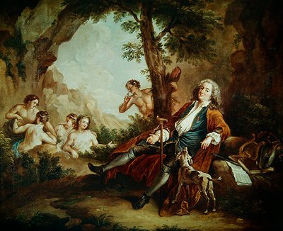 Portret van Antoine de la Roque door Jean Antoine Watteau