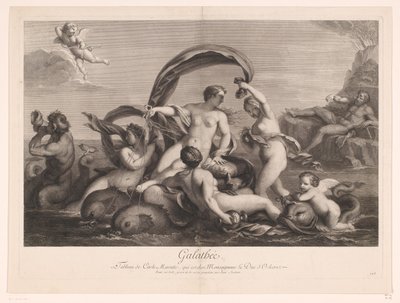 Galatea gadegeslagen door Polyphemus door Jean Audran