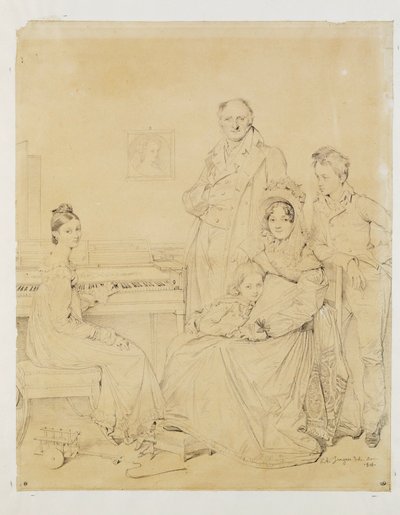 La famille Stamaty ... door Jean Auguste Dominique Ingres