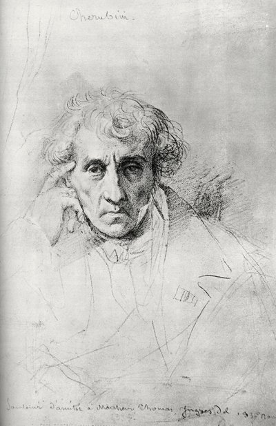Luigi Cherubini 1760-1842, Italiaanse componist, 1830 door Jean Auguste Dominique Ingres