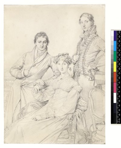 De heer en mevrouw Woodhead met dominee Henry Comber als jongeling, 1816 door Jean Auguste Dominique Ingres
