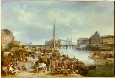 Uitzicht op de haven Saint Nicolas door Jean Auguste Garneray