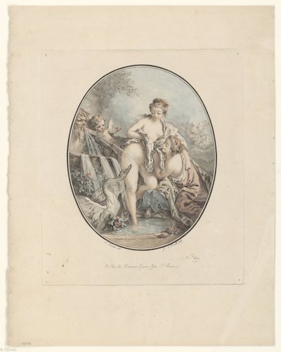 Leda en de zwaan door Jean Augustin Léveillé