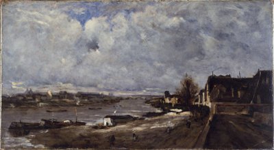 Le Quai de Bercy, ca. 1890 door Jean Baptiste Antoine Guillemet