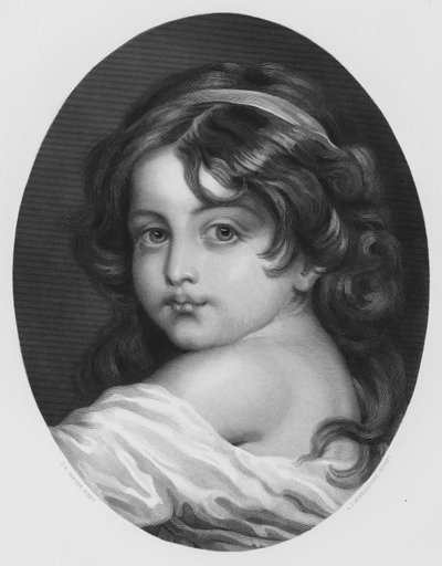 Kinderjaren, uit het schilderij in de Koninklijke Collectie door Jean Baptiste (after) Greuze