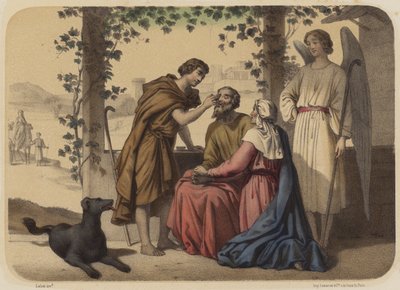 Terugkeer van de jonge Tobias door Jean Baptiste Auguste Leloir