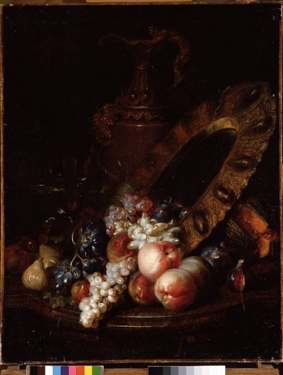Stilleven met fruit en kostbare voorwerpen door Jean Baptiste Belin de Fontenay