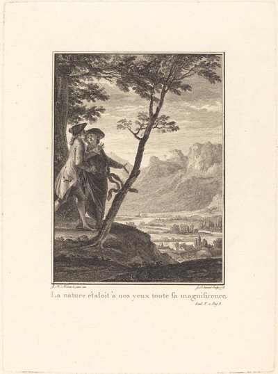De natuur toonde ons al haar pracht door Jean Baptiste Blaise Simonet after Jean Michel Moreau