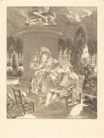 De avond van de Thuileries door Jean Baptiste Blaise Simonet after Pierre Antoine Baudouin
