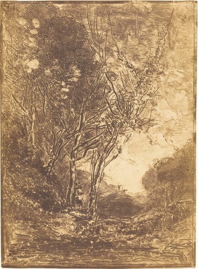 Hinderlaag door Jean Baptiste Camille Corot