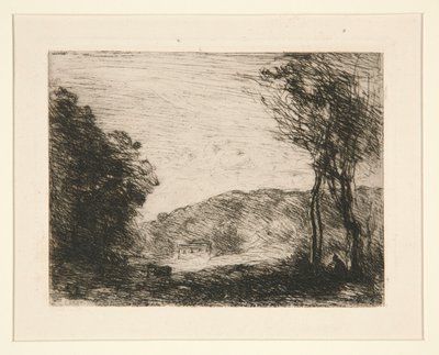 Bosrijk platteland door Jean Baptiste Camille Corot