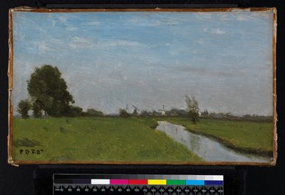 Nederlands Landschap in Holland, 1854 door Jean Baptiste Camille Corot