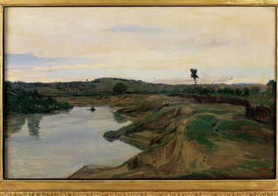 De Poussin-wandeling, het platteland van Rome ... door Jean Baptiste Camille Corot