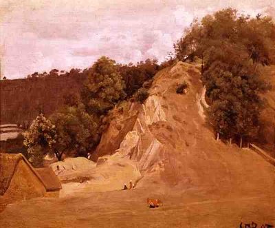 Landschap met Boerenvrouwen en een Koe door Jean Baptiste Camille Corot