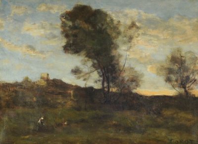 Laatste zonnestralen, c.1870 door Jean Baptiste Camille Corot