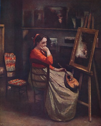 Het atelier van Corot door Jean Baptiste Camille Corot