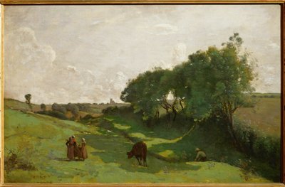 Le vallon - de vallei ... door Jean Baptiste Camille Corot