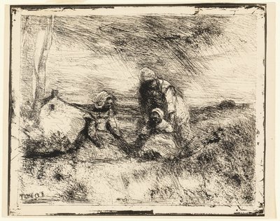 Kleine Zus door Jean Baptiste Camille Corot