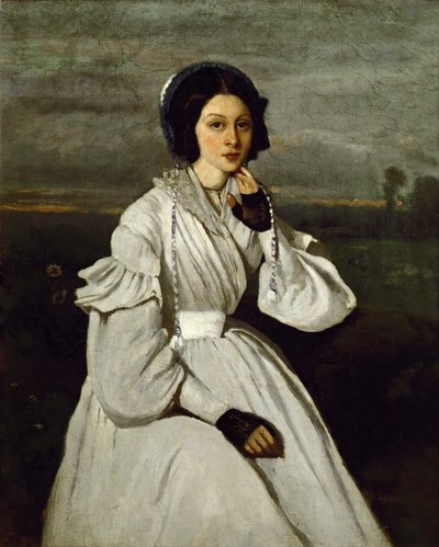 Portret van Claire Sennegon door Jean Baptiste Camille Corot