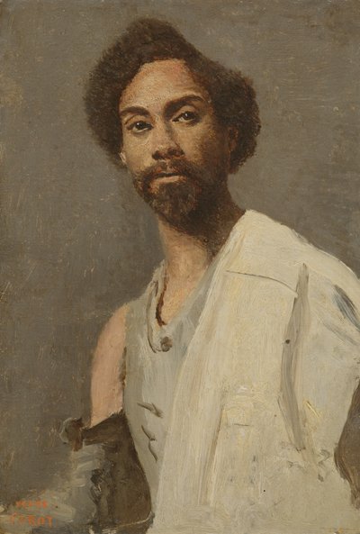 Portret van een Abessijnse man door Jean Baptiste Camille Corot