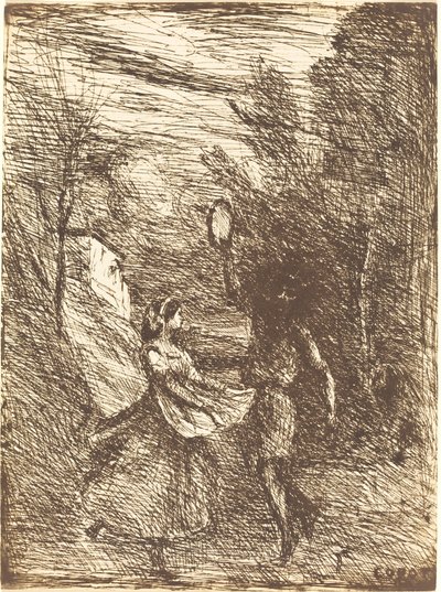 Saltarello Saltarelle, 1858 door Jean Baptiste Camille Corot