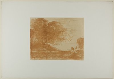 Sappho door Jean Baptiste Camille Corot