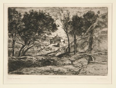 Herinnering aan Toscane door Jean Baptiste Camille Corot