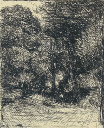 Herinnering aan Bas-Bréau door Jean Baptiste Camille Corot