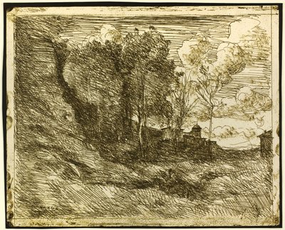 Souvenir van Ostia door Jean Baptiste Camille Corot