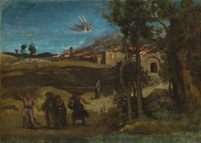 Studie voor De vernietiging van Sodom door Jean Baptiste Camille Corot