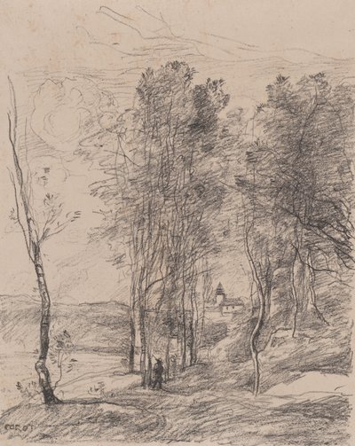 De Belfort van St.-Nicolas-les-Arras door Jean Baptiste Camille Corot