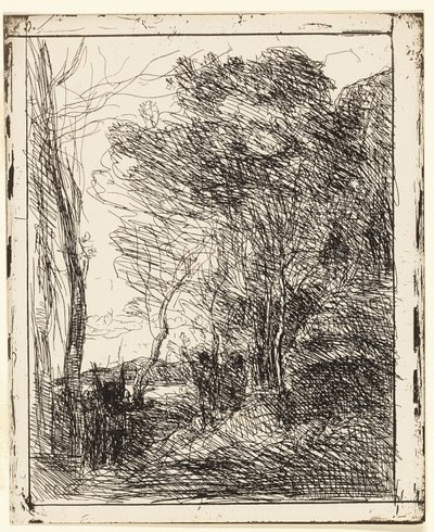 De Gallische open plek door Jean Baptiste Camille Corot