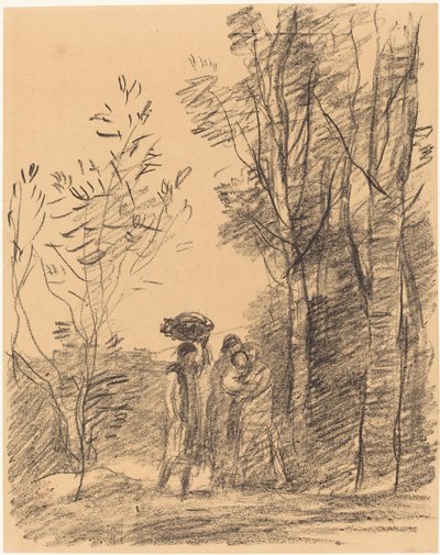 De ontmoeting in het bos La Rencontre du bosquet, 1871 door Jean Baptiste Camille Corot