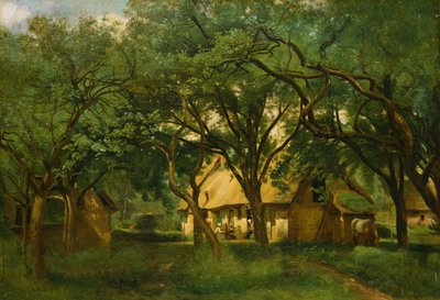 De boerderij van Toutain in Honfleur door Jean Baptiste Camille Corot