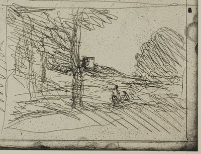 De Toren van Hendrik VIII door Jean Baptiste Camille Corot