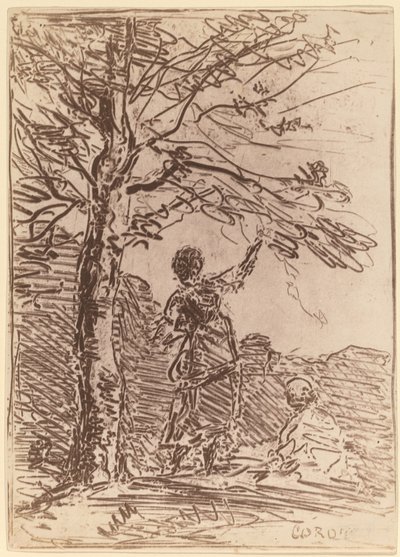 Jonge Vrouw en de Dood (La Jeune Fille et la Mort) door Jean Baptiste Camille Corot