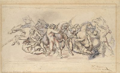 Start van de race van de Barberi paarden, Rome, 1860 door Jean Baptiste Carpeaux