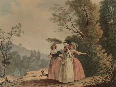 La Graces Parisiennes Au Bois De Vincennes, 1790, 1913 door Jean Baptiste Chapuy
