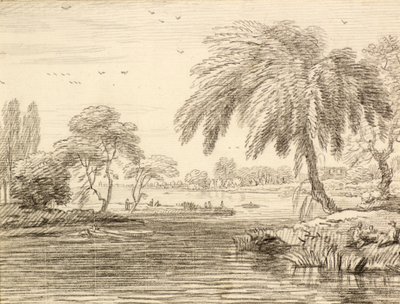 Landschap door Jean Baptiste Claude Chatelain