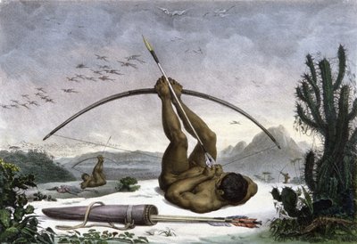 Indianen trekken de boog door Jean Baptiste Debret