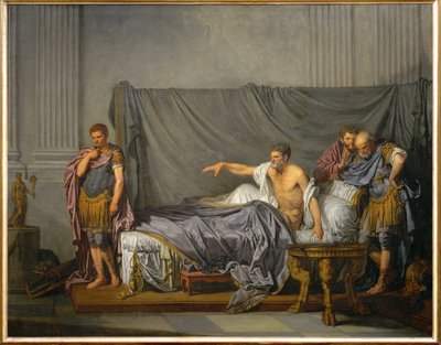 Keizer Lucius Septimius Severus beschuldigt zijn zoon Caracalla ervan zijn moord te hebben gepland ... door Jean Baptiste Greuze