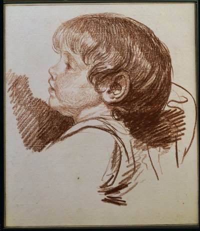 Hoofd van een Jongen in Profiel naar Links door Jean Baptiste Greuze