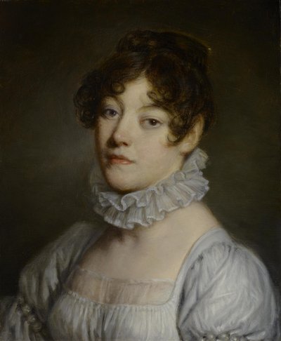 Portret van een jonge vrouw door Jean Baptiste Greuze