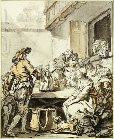 Savoyard met een dansende pop door Jean Baptiste Greuze