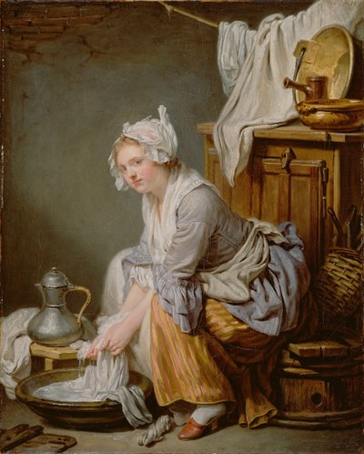 De wasvrouw La Blanchisseuse, 1761 door Jean Baptiste Greuze