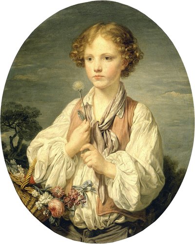 Jonge herder met een bloem door Jean Baptiste Greuze