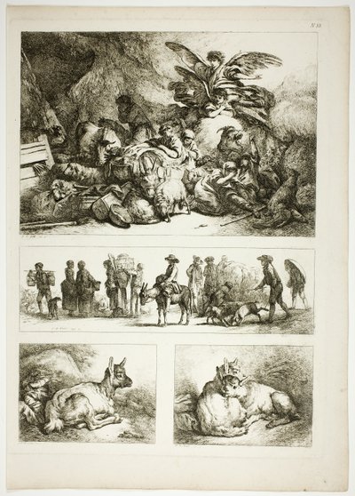 Plaat 33 van 38 uit Oeuvres de J. B. Huet door Jean Baptiste Huet