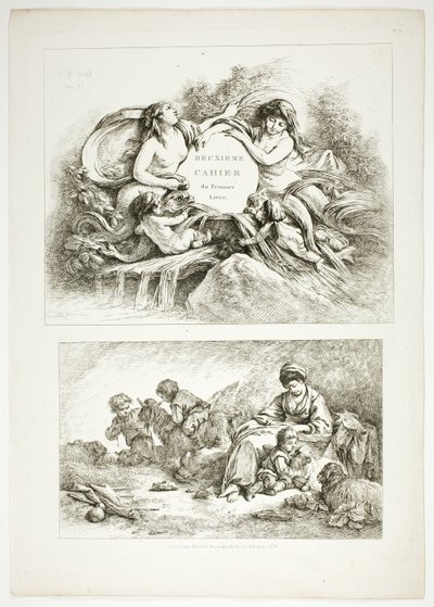 Plaat Zeven van 38, uit Oeuvres de J. B. Huet door Jean Baptiste Huet